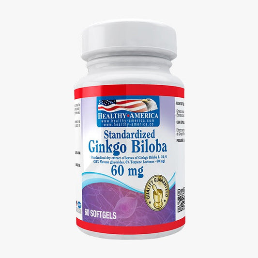 Ginkgo Biloba 60 mg x 60 Perlas-Healthy America-Dopavita Salud y Nutrición