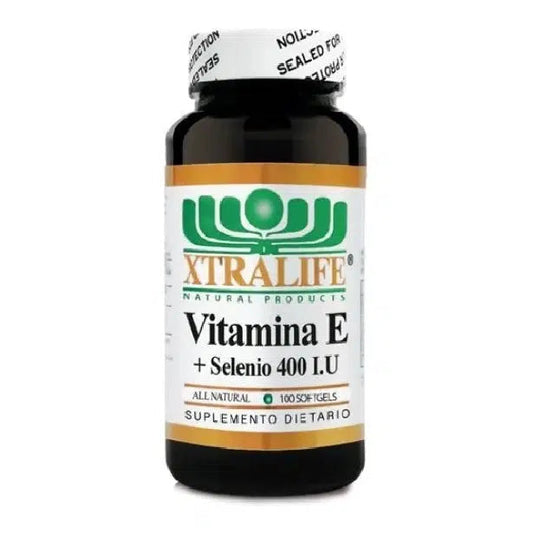 Vitamina E + Selenio 400 I.U X 100 Sofgels-Xtralife-Dopavita Salud y Nutrición